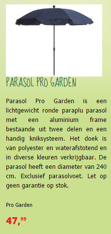 Tuinmeubelen Den Haag parasol