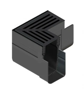 ACO Slimline hoekstuk + zwart aluminimum rooster