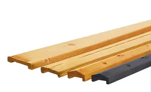 Grenen geschaafde afdekkap met sponning (6,1 cm) 3,5 x 8,5 x 180 cm t.b.v. rechtscherm, groen geïmpr - afbeelding 1