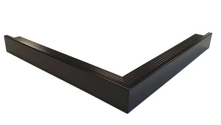 Aluminium daktrim buitenhoek, 4,5 x 4,5 x 40 cm, zwart RAL 9005
