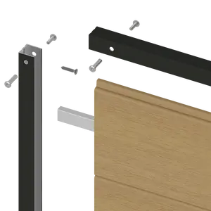 NewTechWood aluminium frameset t.b.v scherm i.c.m betonpalen, zwart gepoedercoat