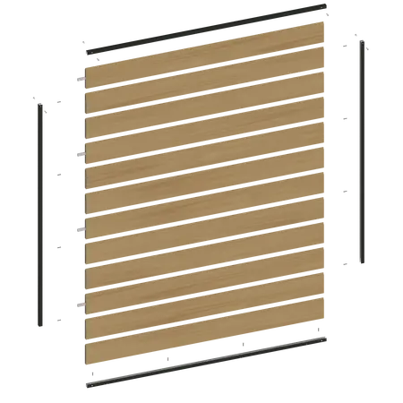 NewTechWood aluminium frameset t.b.v scherm i.c.m betonpalen, zwart gepoedercoat - afbeelding 3