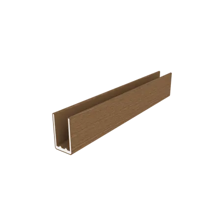 NewTechWood aluminium co-extrusie frameset t.b.v scherm i.c.m betonpalen, Teak - afbeelding 3