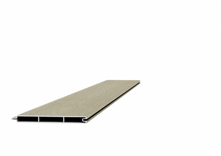 Aluminium schermplank met houtmotief, 2,1 x 19,5 x 180 cm, eiken.