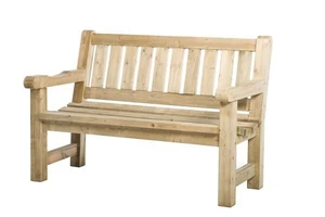Bank Hugo, 40 mm dik, 96 x 140 x 74 cm  groen geïmpregneerd
