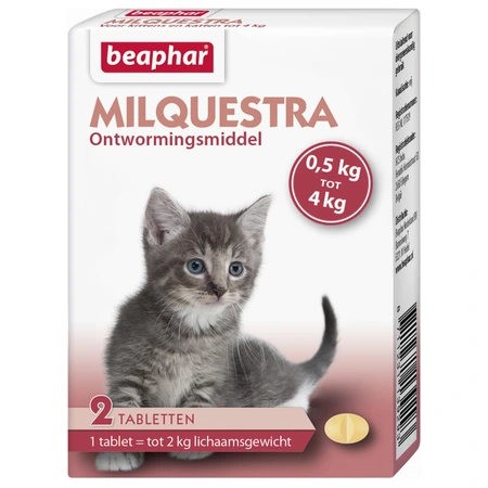 Beaphar Milqestra Kitten tot 4kg Ontwormingsmiddel (2 tabletten)