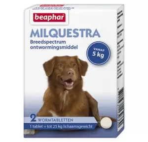 Beaphar Milquestra Hond 5-50kg Ontwormingsmiddel (2 tabletten)