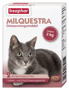 Beaphar Milquestra Kat 2-12kg Ontwormingsmiddel  (2 tabletten)