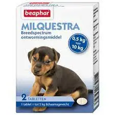 Beaphar Milquestra Puppy tot 10kg Ontwormingsmiddel (2 tabletten)