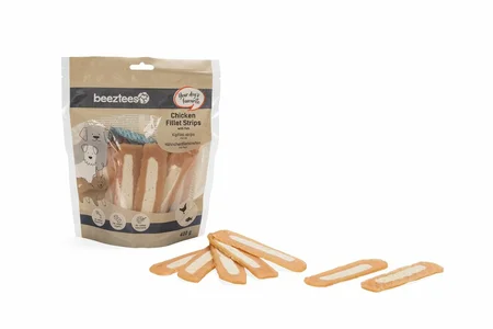 Beeztees Kipfilet Strips with fish – Hondensnack – 400 gr - afbeelding 2