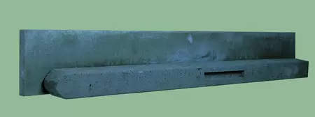 Betonpaal stampbeton 10 x 10 x 310 cm, antraciet tussenpaal t.b.v. recht scherm met 2 betonplaten. - afbeelding 1