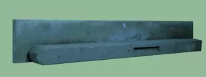 Betonpaal stampbeton 10 x 10 x 310 cm, antraciet tussenpaal t.b.v. recht scherm met 2 betonplaten. - afbeelding 1