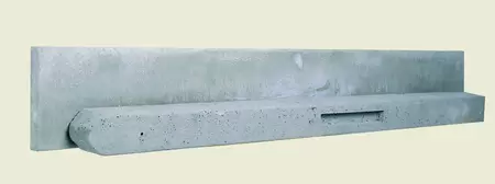Betonpaal stampbeton 10 x 10 x 310 cm, grijs tussenpaal t.b.v. recht scherm met 2 betonplaten. - afbeelding 1