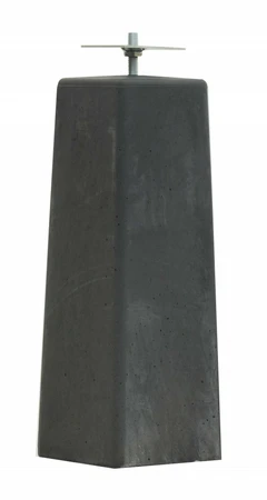 Betonpoer L, 18 x 18 x 50 cm, taps, bovenzijde 15 x 15 cm, schroefdraad M16, antraciet.