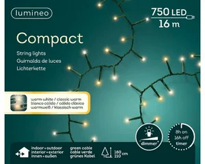 LUMINEO TREE LIGHTS Compact rice l16m-750l groen/warm white/classic warm