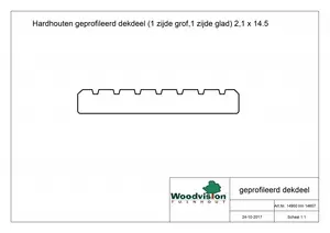 Douglas geschaafd dekdeel 1 zijde grof, 1 zijde fijn profiel, 2,4 x 13,8 x 300 cm, onbehandeld. - afbeelding 2