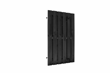 Naaldhout geschaafde plankendeur op verstelbaar zwart stalen frame 100 x 180 cm, recht, zwart gedomp