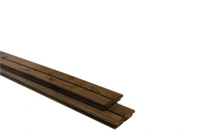 Douglas geschaafd 2-zijdig dubbel rhombus profielplank, 2,7 x 14,5 x 224 cm, bruin geimpregneerd
