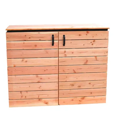 Douglas containerkast dubbel op zwart frame, (HxBxD) 118 x 151 x 85 cm, onbehandeld - afbeelding 1