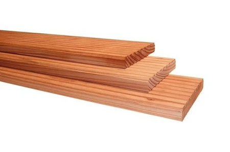 Douglas enkelzijdig geprofileerd dekdeel, 2,5 x 14,5 x 300 cm, kleurloos geïmpregneerd.