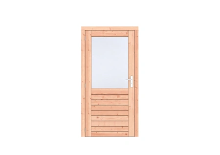 Douglas 1-ruits enkele deur Prestige 108x209 cm, linksdraaiend, scharnieren, RVS beslag, onbehandeld - afbeelding 1
