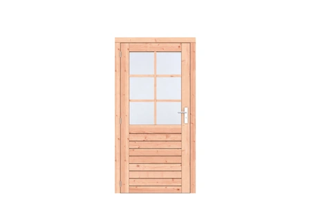 Douglas 1-ruits enkele deur Prestige 108x209 cm, linksdraaiend, scharnieren, RVS beslag, onbehandeld - afbeelding 2