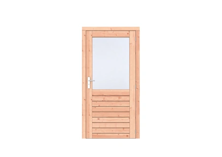 Douglas 1-ruits enkele deur Prestige 108x209 cm, rechtsdraaiend, scharnieren, RVS beslag, onbehandel - afbeelding 1