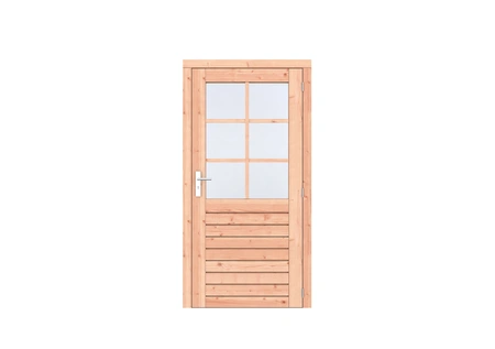 Douglas 1-ruits enkele deur Prestige 108x209 cm, rechtsdraaiend, scharnieren, RVS beslag, onbehandel - afbeelding 2