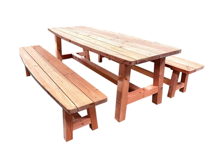 Douglas bank Curved, 48 x 34,5 x 240 cm, onbehandeld.