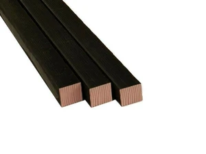 Douglas geschaafde paal 6,5 x 6,5 x 300 cm, zwart gespoten