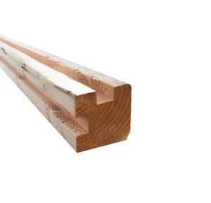 Douglas sleufpaal 9,5 x 9,5 x 300 cm, t.b.v. 28 mm profielplanken, hoekpaal, onbehandeld