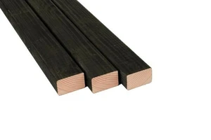 Douglas geschaafde regel 4,5 x 7,0 x 250 cm, zwart gedompeld