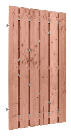 Douglas fijnbezaagde plankendeur op verstelbaar stalen frame, 15 mm, 100 x 195 cm, onbehandeld.