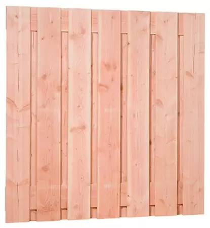 Douglas fijnbezaagd plankenscherm 15-planks 19 mm, 180 x 180 cm, onbehandeld.