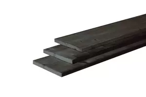 Douglas fijnbezaagde plank 2,2 x 20,0 x 300 cm, zwart gedompeld.