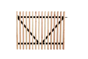 Douglas lattenpoort met zwart gespoten liggers, 100 x 60 cm, onbehandeld.