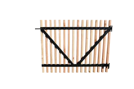 Douglas lattenpoort met zwart gespoten liggers, 100 x 60 cm, onbehandeld. - afbeelding 2