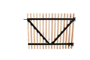 Douglas lattenpoort met zwart gespoten liggers, 100 x 60 cm, onbehandeld. - afbeelding 2