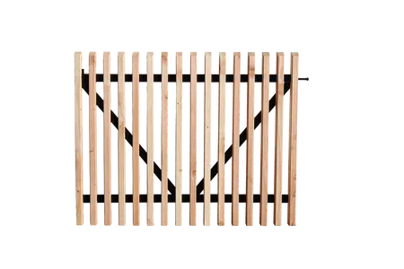 Douglas lattenpoort met zwart gespoten liggers, 100 x 80 cm, onbehandeld. - afbeelding 1