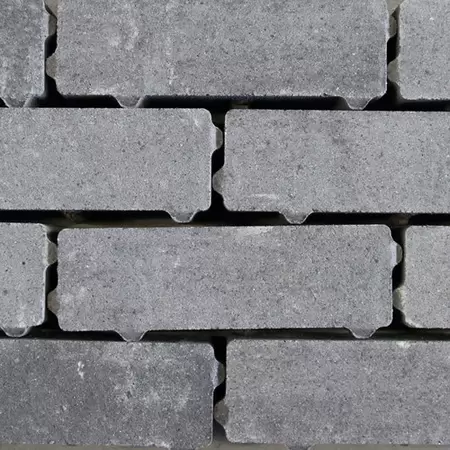 Eco bricks waterpasserend 7x21x8 veerse grijs/zwart