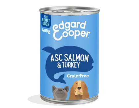Edgard&Cooper hond adult blik zalm&kalkoen 400gr