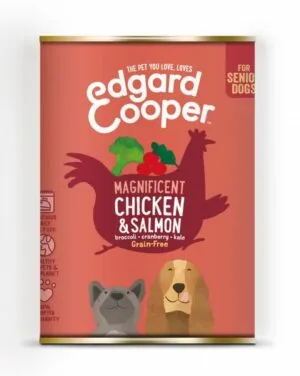 Edgard&Cooper hond senior blik kip&zalm 400gr