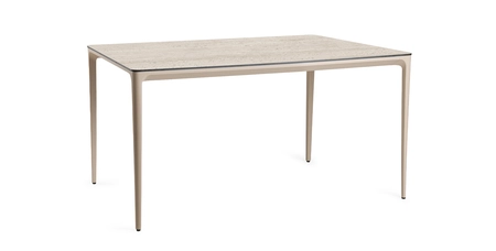 Elegante Dining Table Champagne Trespa Travertin 