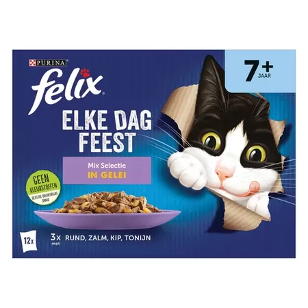 Felix Elke Dag Feest Mix Selectie in Gelei 7+ Jaar 12 x 85 gr