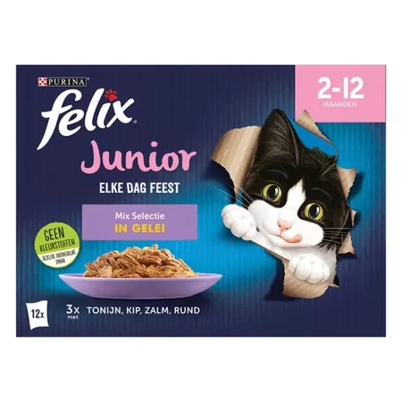 Felix Elke Dag Feest Mix Selectie in Gelei Junior 12 x 85 gr