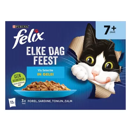 Felix Elke Dag Feest Vis Selectie in Gelei 7+ Jaar 12 x 85 gr