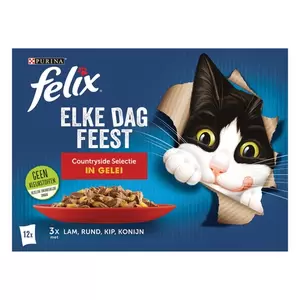 Felix kattenvoer Elke Dag Feest Countryside Selectie in gelei 12 x 85 gr