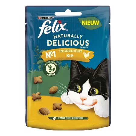 Felix Naturally Delicious Catnip - Kattensnack - Kip 50 g