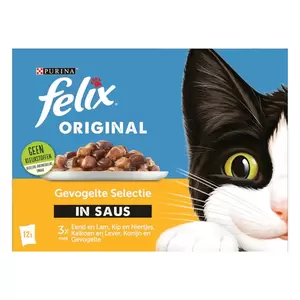 Felix Original Gevogelte Selectie in Saus 12 x 85 gr