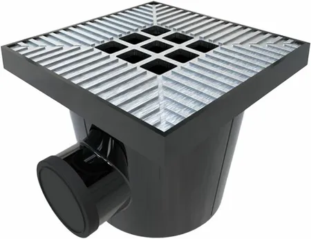 Garden Drain Afvoerput 20x20cm Aluminium grijs - afbeelding 1